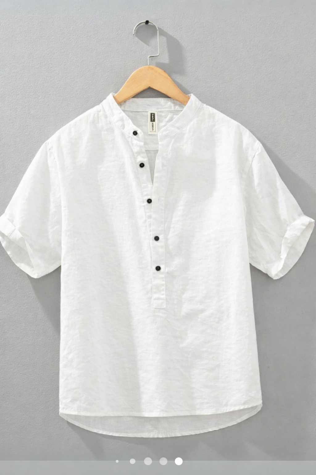 Men Linen Solid Short Kurta Shirt | Mandarin Collar | Casual & Festive Wear